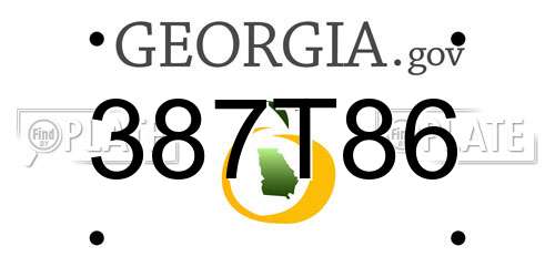 387T86 Georgia License Plate