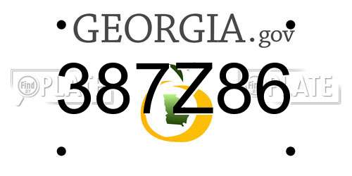 387Z86 Georgia License Plate