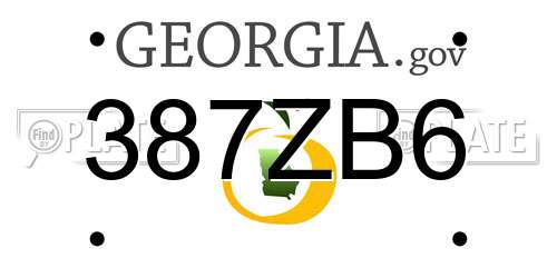 387ZB6 Georgia License Plate