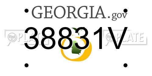 38831V Georgia License Plate