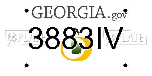 3883IV Georgia License Plate