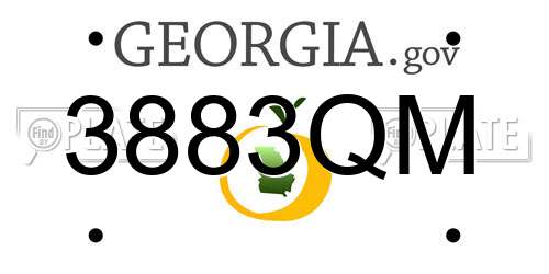 3883QM Georgia License Plate
