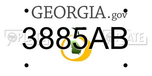 3885AB Georgia License Plate