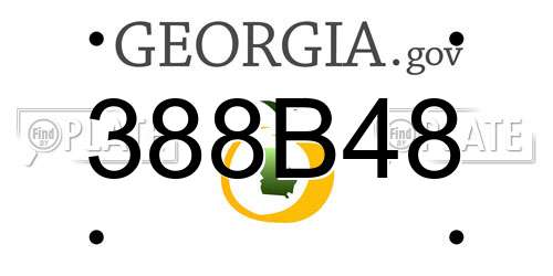 388B48 Georgia License Plate