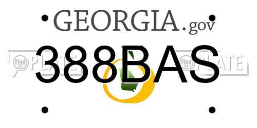 388BAS Georgia License Plate