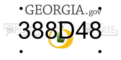 388D48 Georgia License Plate