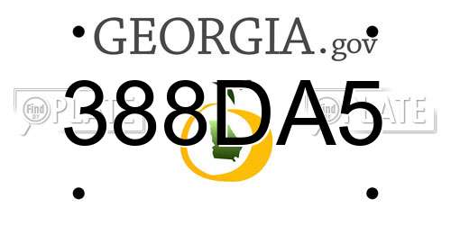 388DA5 Georgia License Plate