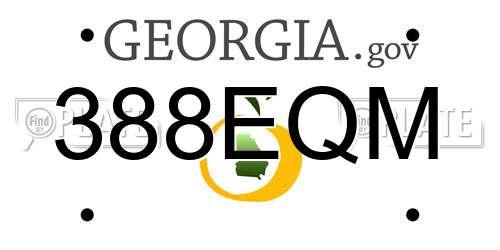 388EQM Georgia License Plate