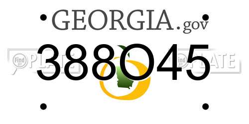 388O45 Georgia License Plate