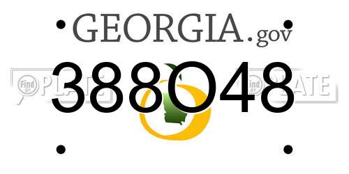 388O48 Georgia License Plate