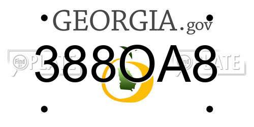 388OA8 Georgia License Plate