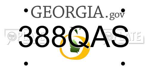 388QAS Georgia License Plate