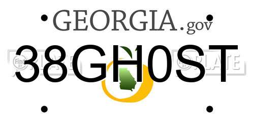 38GH0ST Georgia License Plate