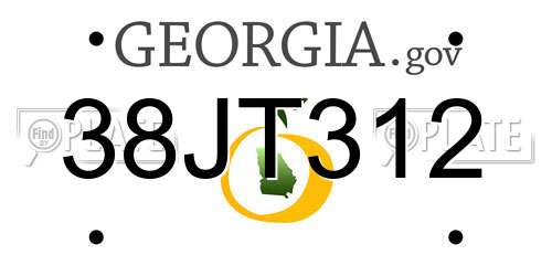 38JT312 Georgia License Plate