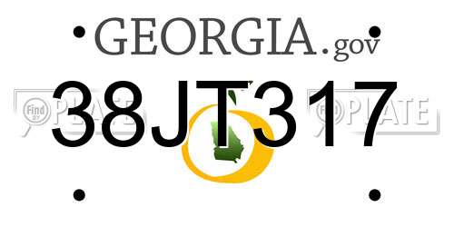 38JT317 Georgia License Plate
