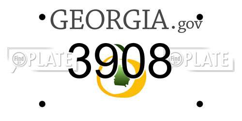 3908 Georgia License Plate