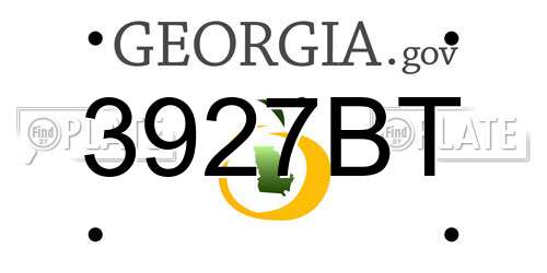 3927BT Georgia License Plate