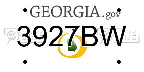 3927BW Georgia License Plate