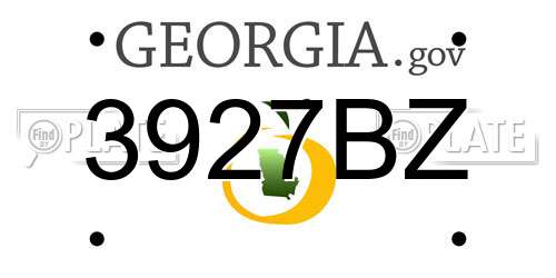 3927BZ Georgia License Plate