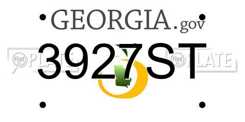 3927ST Georgia License Plate