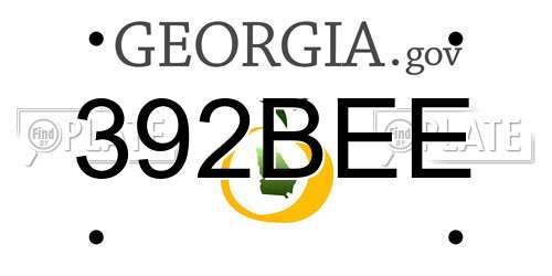 392BEE Georgia License Plate