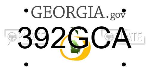 392GCA Georgia License Plate