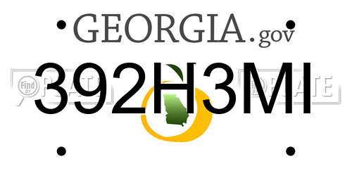 392H3MI Georgia License Plate