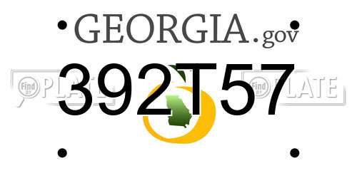 392T57 Georgia License Plate