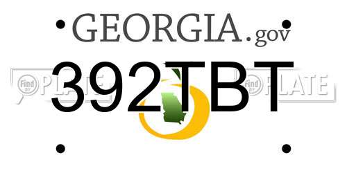 392TBT Georgia License Plate