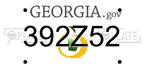 392Z52 Georgia License Plate