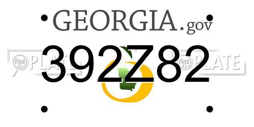392Z82 Georgia License Plate
