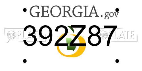 392Z87 Georgia License Plate