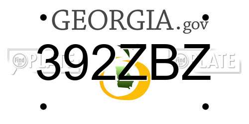 392ZBZ Georgia License Plate