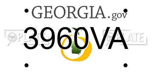 3960VA Georgia License Plate