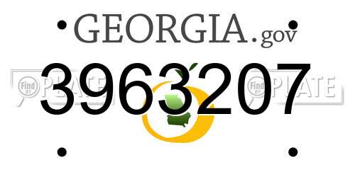 3963207 Georgia License Plate