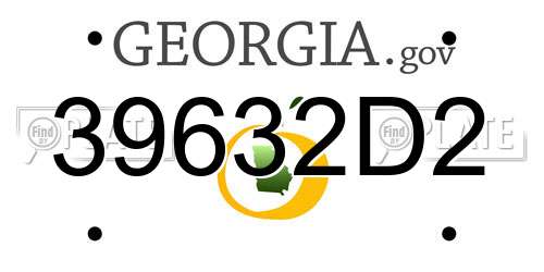 39632D2 Georgia License Plate