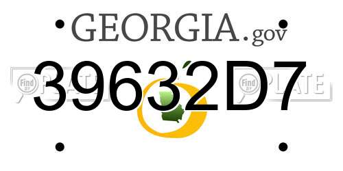 39632D7 Georgia License Plate