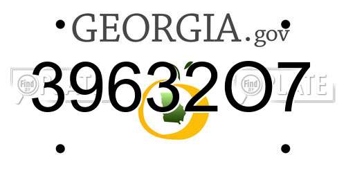 39632O7 Georgia License Plate