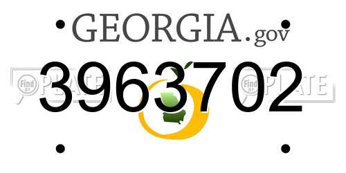 3963702 Georgia License Plate