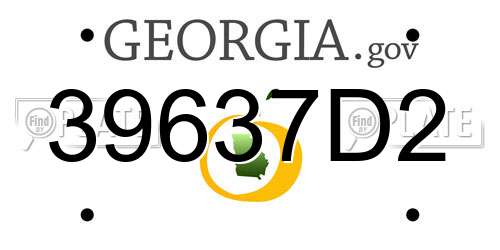 39637D2 Georgia License Plate