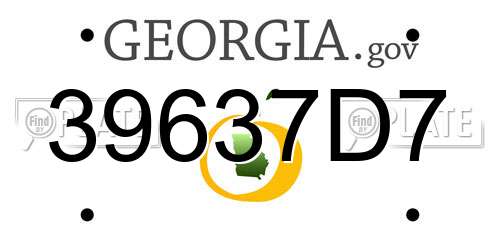 39637D7 Georgia License Plate