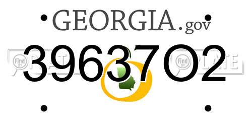 39637O2 Georgia License Plate