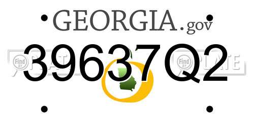 39637Q2 Georgia License Plate
