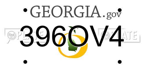 396OV4 Georgia License Plate