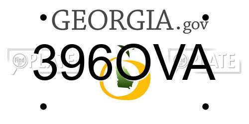 396OVA Georgia License Plate