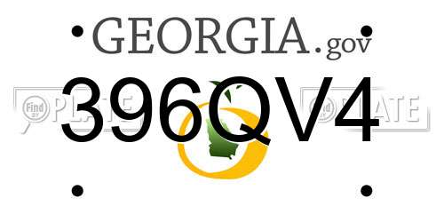 396QV4 Georgia License Plate