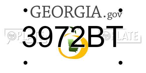 3972BT Georgia License Plate