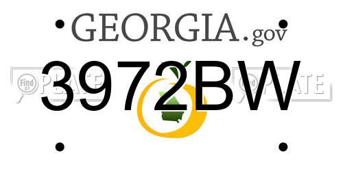 3972BW Georgia License Plate