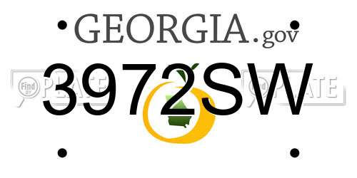 3972SW Georgia License Plate