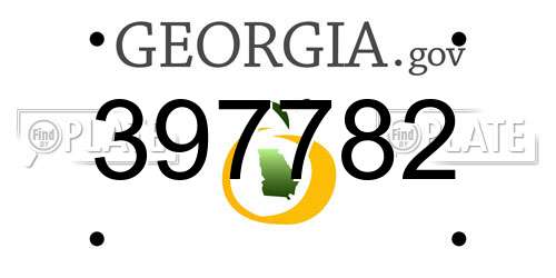 397782 Georgia License Plate